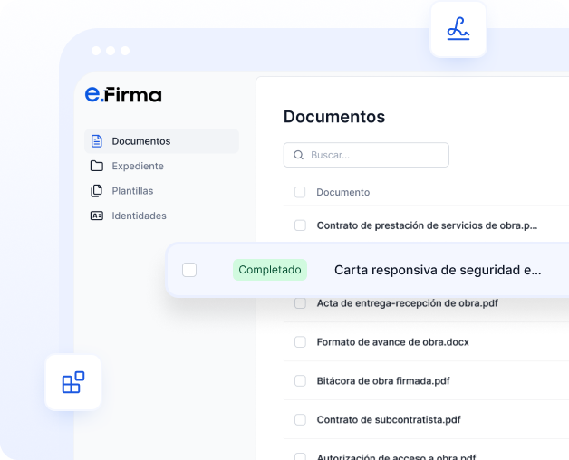Vista de la plataforma eFirma