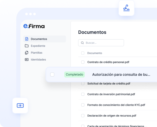 Vista de la plataforma eFirma