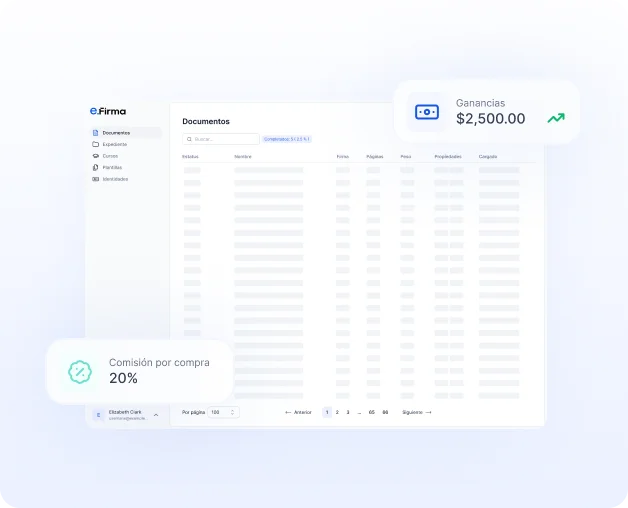 Vista de la plataforma eFirma